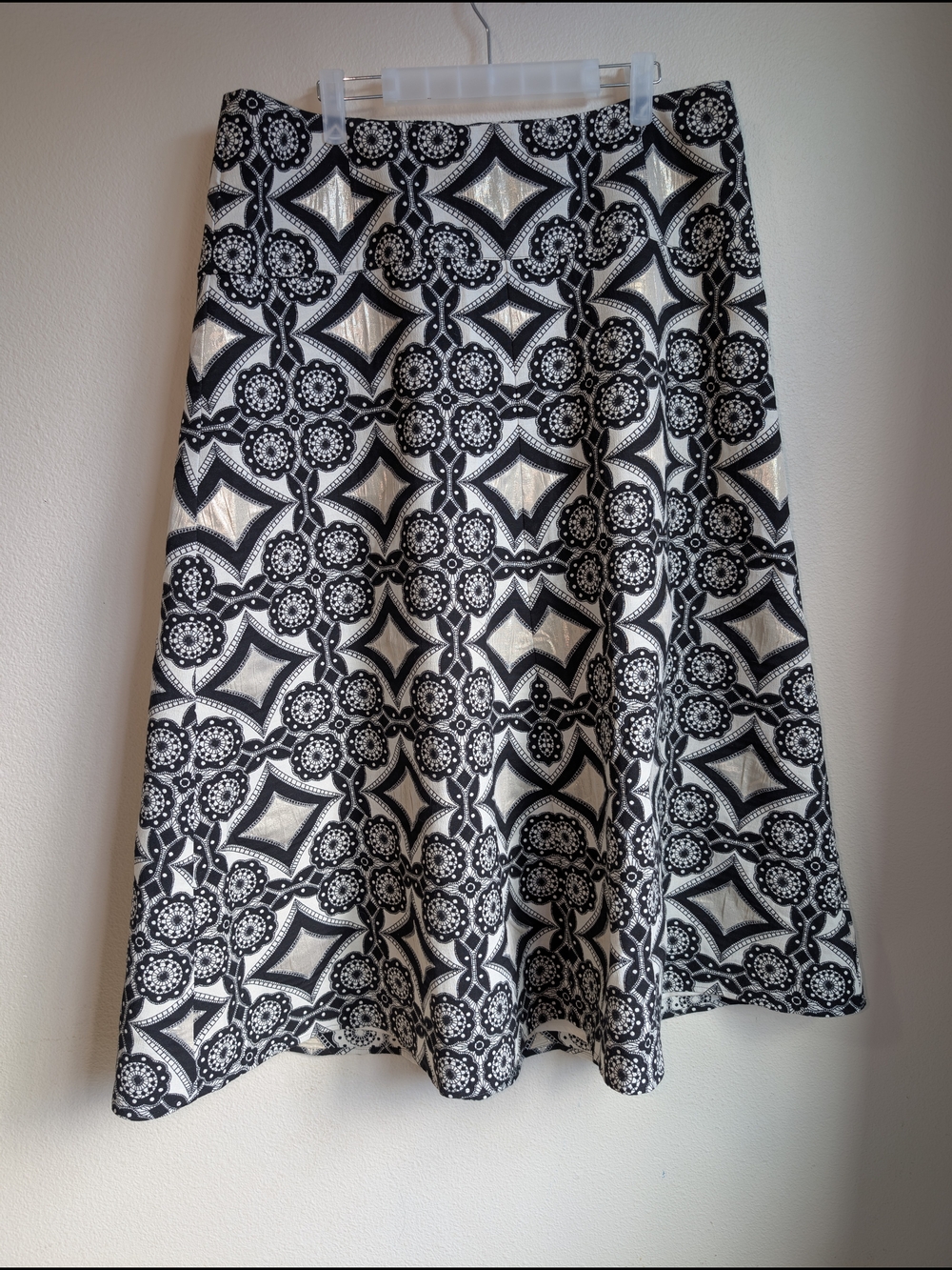 Isabel Toledo midi skirt with gold foil accents Women's Size 14